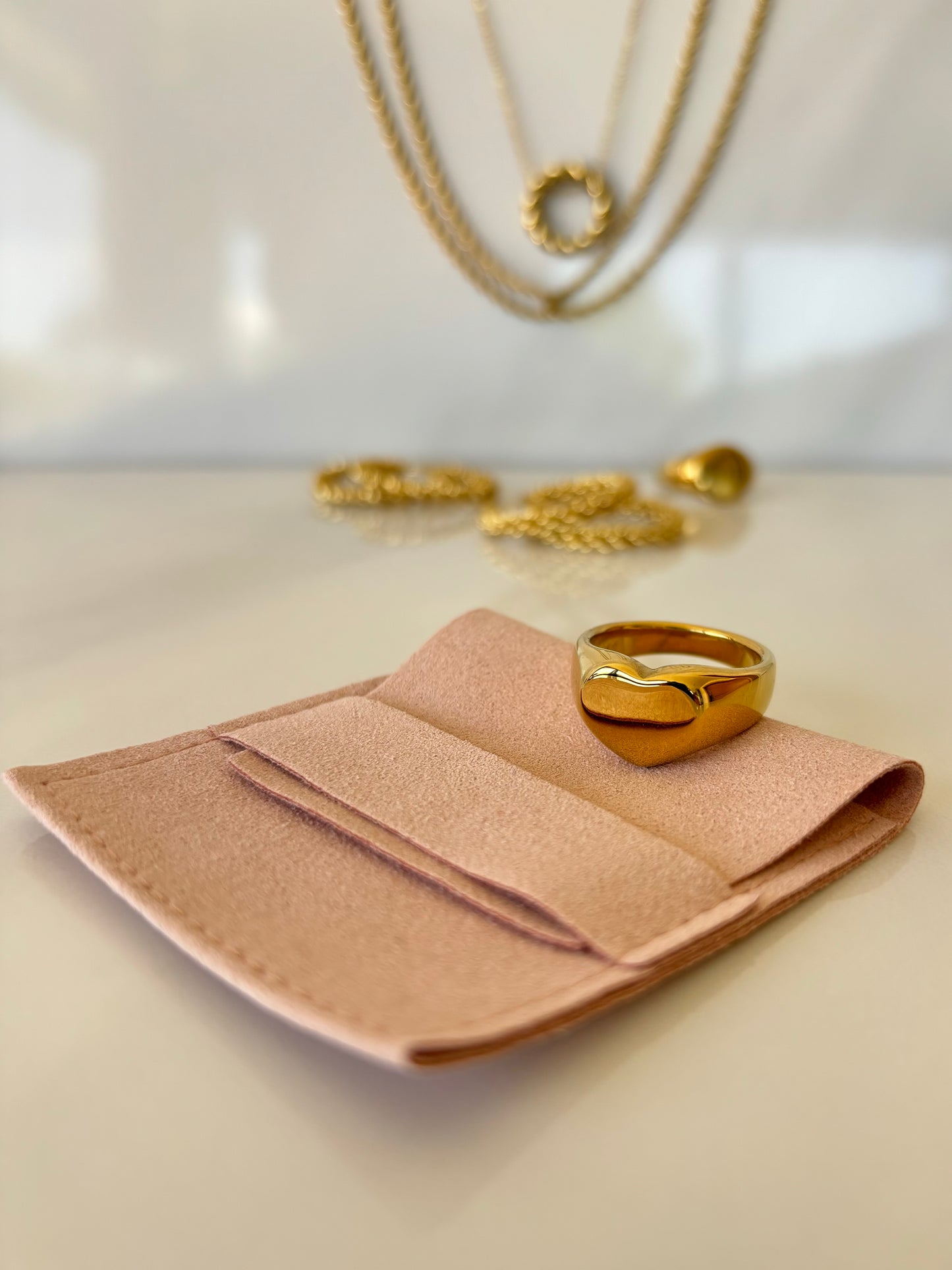 Anel Coração Dourado